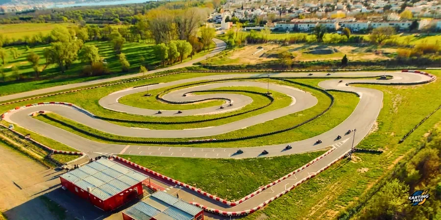 Vista aérea del circuito de Karting Empuriabrava.