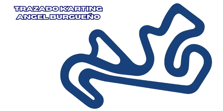 Plano del trazado del circuito de Karting Ángel Burgueño en Pedrezuela de hasta 970 metros.