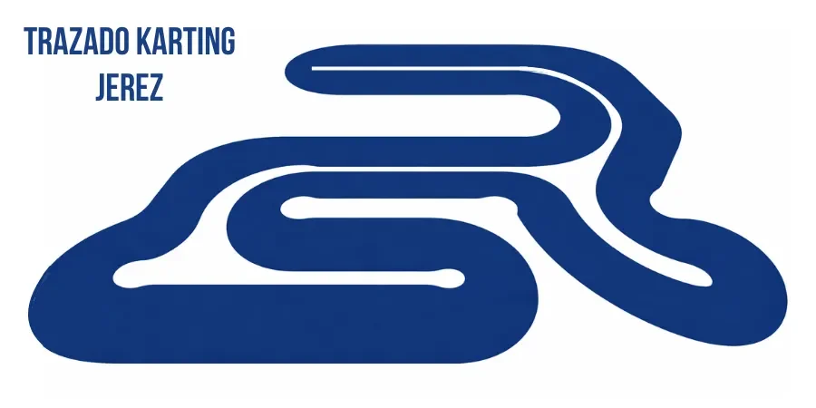Trazado del circuito indoor de Karting Jerez con curvas técnicas.