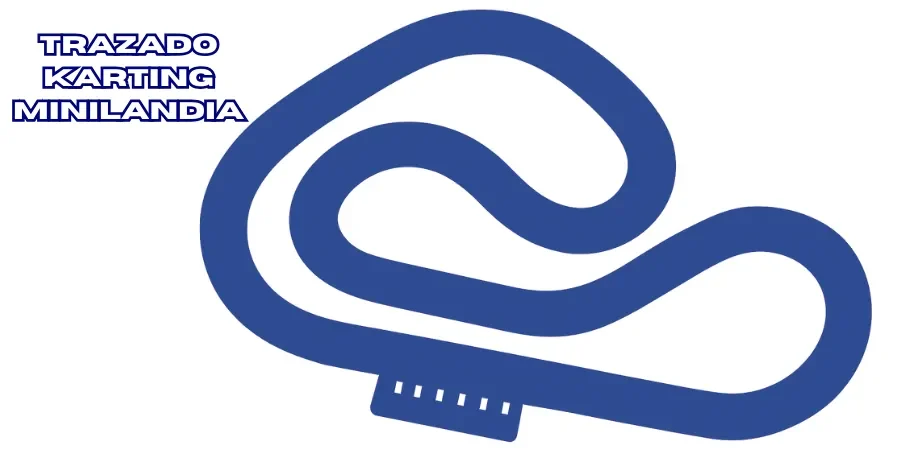 Plano del circuito de Karting Minilandia con curvas enlazadas y diseño fluido
title: Trazado del circuito de Kàrting Minilandia.