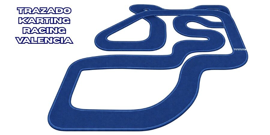 Plano del trazado del circuito de Karting Racing Dakart Valencia en dos niveles.